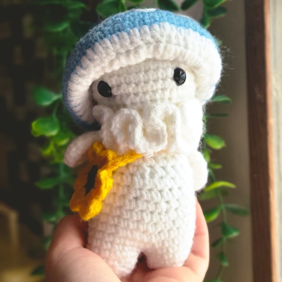 handmade Other - Pixie Pals: Cute Unique Crochet Mushroom Cap Plushie, Handmade Gift Ideas